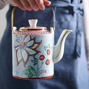 Pip Studio Oriental Flower Festival 1L Teapot - Light Blue